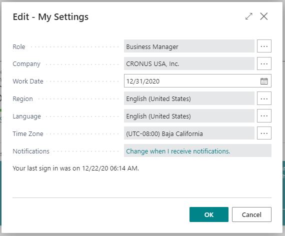 Business Central Settings