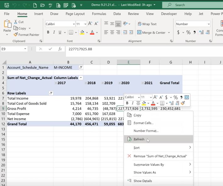 Account Schedules